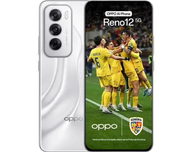 Telefon Mobil Oppo Reno12, Procesor Mediatek Dimensity 7300 Energy, AMOLED touchscreen 6.7inch, 12GB RAM, 256GB Flash, Camera Tripla 50+8+2MP, Wi-Fi, 5G, Dual Sim, Android (Argintiu)