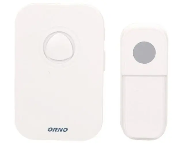 Sonerie wireless FADO DC ORNO OR-DB-KF-134, alimentare cu baterii, IP44, 100 m, 36 sonerii, control volum (Alb)