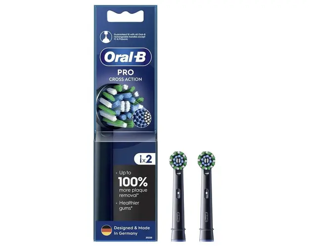 Rezerve periuta de dinti Oral-B EB50BRB CrossAction, 2 bucati (Negru)