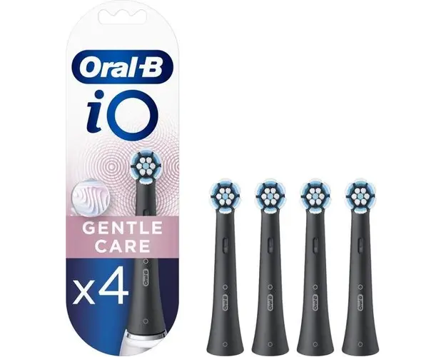 Rezerve periuta de dinti electrica Oral-B iO Gentle Care, compatibile doar cu seria iO, 4 buc (Negru)