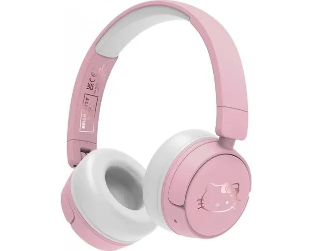 Casti Gaming OTL Hello Kitty, Pentru copii, Cu fir si Bluetooth (Roz/Alb)
