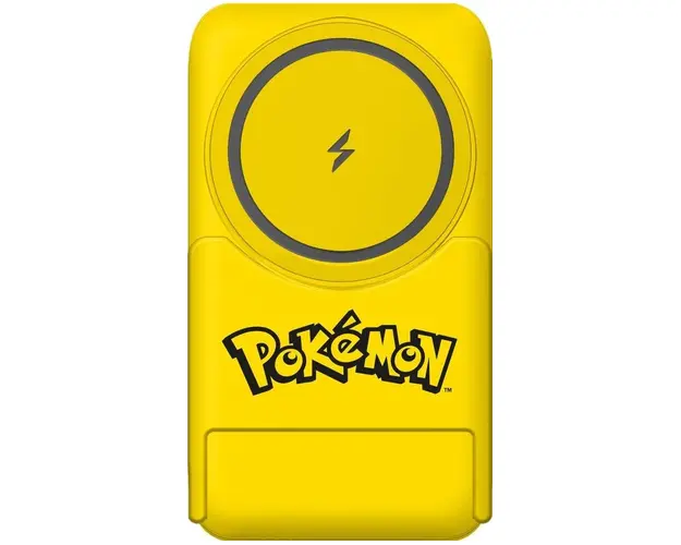 Acumulator extern OTL Pikachu, 5000 mAh, USB-C, Incarcare wireless (Galben)