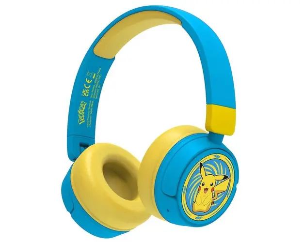 Casti Gaming OTL Pokemon Pickachu, Pentru copii, Cu fir si Bluetooth (Albastru/Galben)