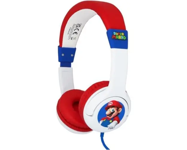 Casti stereo OTL SM1107 Super Mario, Pentru copii, Cu fir (Multicolor)