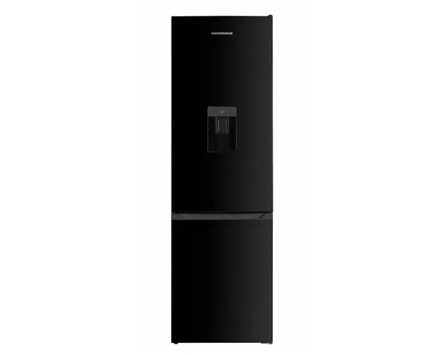 Combina frigorifica Heinner HC-HM260BKWDE++, 260 l, Clasa E, Lumina LED, Dozator de apa, Usi reversibile (Negru)