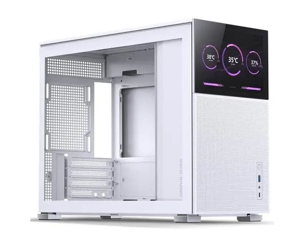 Carcasa Jonsbo D31 Mesh Screen, Mini Tower, Fara sursa, mATX, mITX, DTX, Display frontal TFT 8* (Alb)