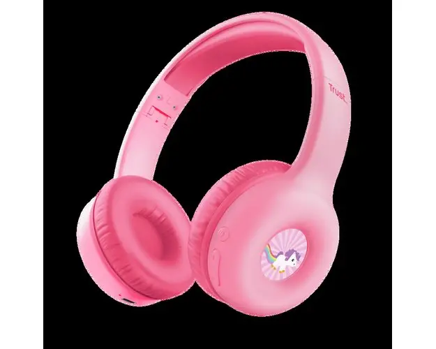 Casti Wireless Trust Nouna Kids, Bluetooth, USB/C-Jack 3.5mm, Stereo 2.0 (Roz)