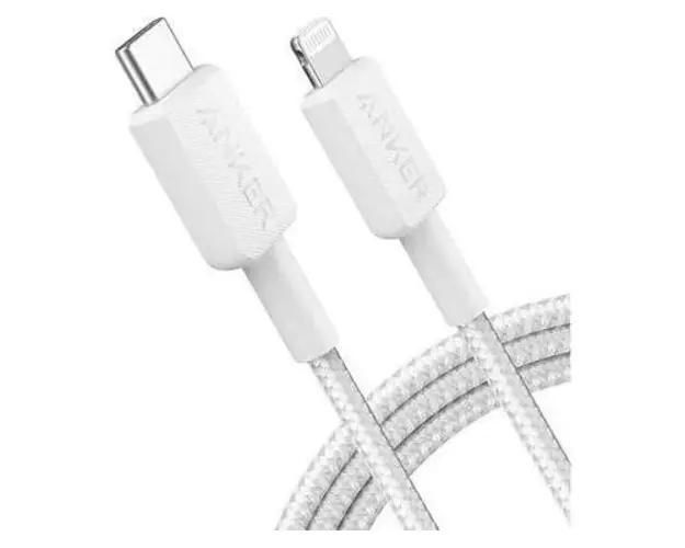 Cablu de date Anker A81B6G21, USB-C - Litghtning, 1.8m, Alb