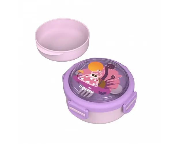 Caserola termica cu lingurita si furculita U-Grow A-1418PP (Mov)