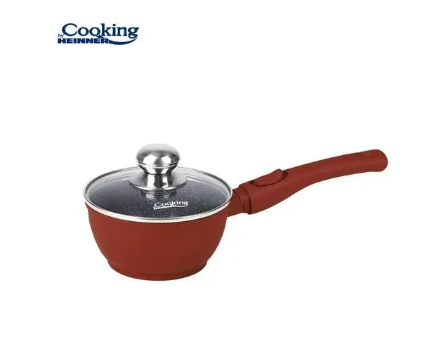Tigaie HEINNER CALABRIA, 16x8cm, 1.3L, aluminiu, cu capac (Maro) 