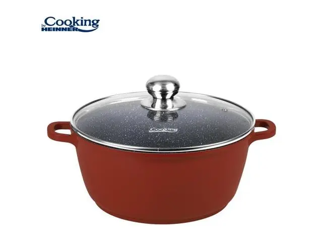 Semioala cu capac HEINNER CALABRIA, 30 x 13.5cm, 1L, aluminiu (Maro)