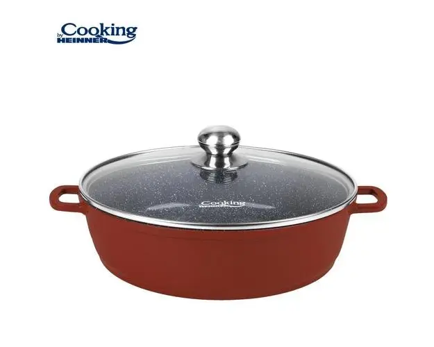 Cratita cu capac HEINNER CALABRIA, 40 x 9.8cm, 11 L, aluminiu (Maro)
