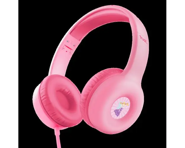Casti Trust Nouna Kids, Jack 3.5mm, Stereo 2.0 (Roz)