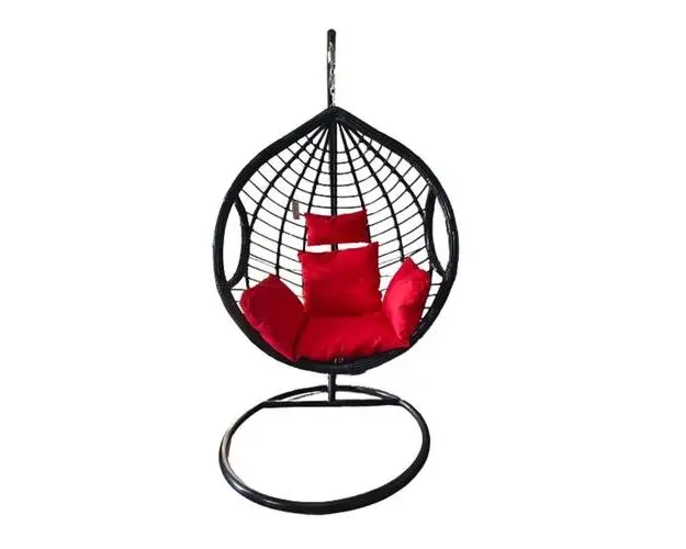 Scaun suspendat Heinner Lazio, 102x80x124/195cm (Negru/Rosu)
