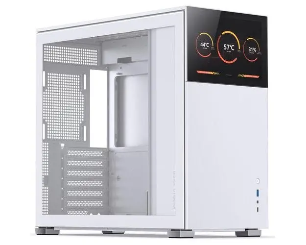 Carcasa Jonsbo D41 STD Screen, Middle Tower, Fara sursa, ATX, Display frontal TFT 8inch (Alb)