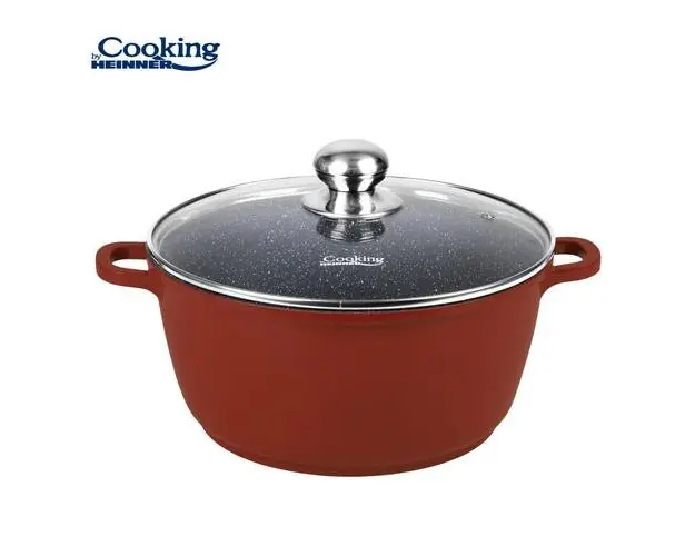 Semioala cu capac HEINNER CALABRIA, 40 x 17.5cm, 18.6L, aluminiu (Maro) 