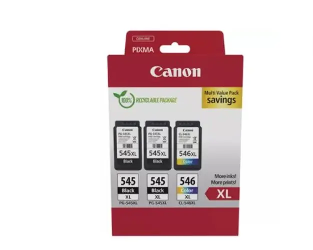 Pachet cartuse cerneala Canon Multipack 8286B013AA, 2x PG-545XL Negru, 1x CL-546XL Color