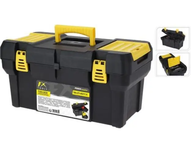 Cutie depozitare unelte, plastic, 50 x27x 27cm (Negru/Galben)