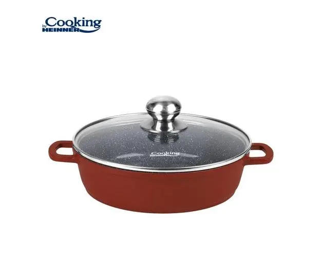 Cratita cu capac HEINNER CALABRIA, 24 x 6.5cm, 2.6L, aluminiu (Maro) 
