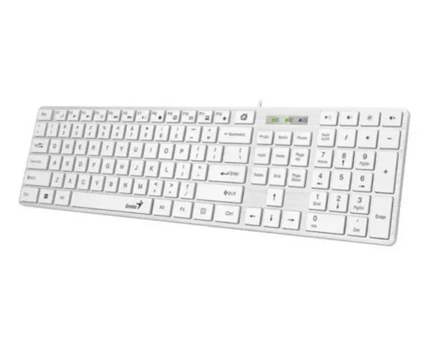Tastatura Genius SlimStar 126, Cu fir (Alb)