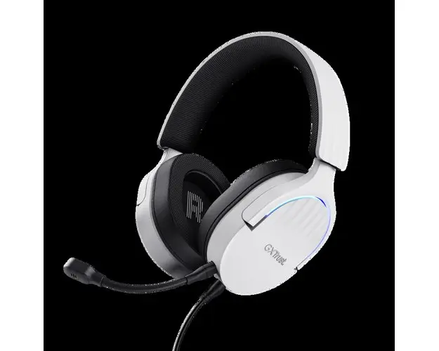 Casti Gaming Trust GXT 490P Fayzo, Cu fir, Microfon, iluminare RGB (Alb)