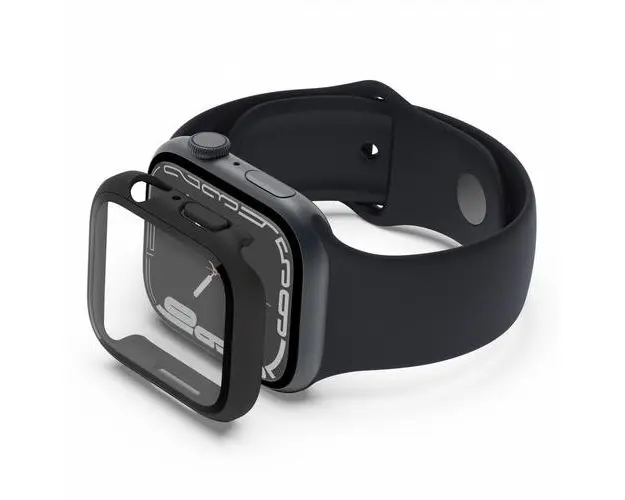 Folie protectie Belkin SCREENFORCE TemperedCurve 2-in-1 pentru Apple Watch Series 7 (Negru) 