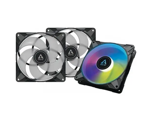 Set 3 ventilatoare Arctic P14 PWM PST aRGB, 140 mm, 1900 rpm (Negru)