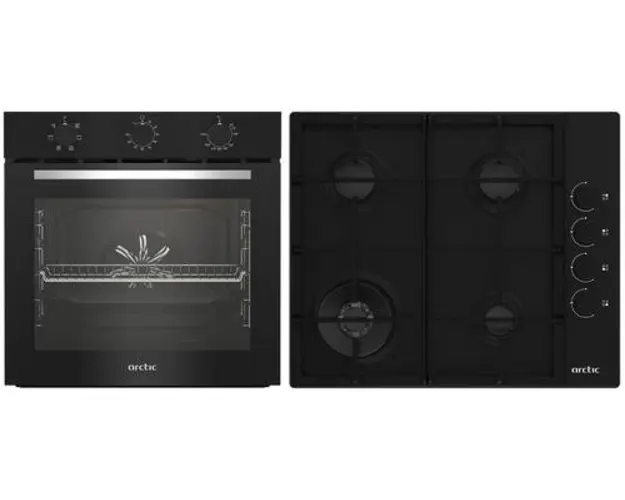 Pachet incorporabil mixta Arctic, ARSE11130BD, 4 arzatoare, 2.4 kW (Negru)