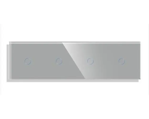 Panou 4 Intrerupatoare Simple cu Touch din Sticla LUXION (Gri)