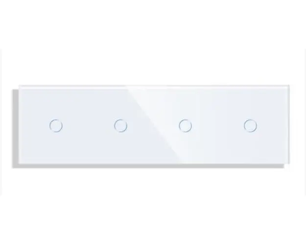 Panou 4 Intrerupatoare Simple cu Touch din Sticla LUXION (Alb)