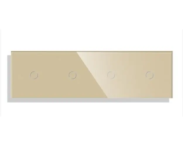 Panou 4 Intrerupatoare Simple cu Touch din Sticla LUXION (Auriu)
