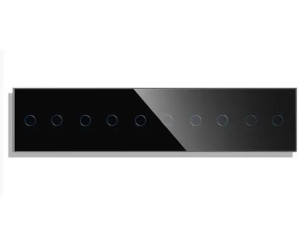 Panou 5 Intrerupatoare Duble cu Touch din Sticla LUXION (Negru)