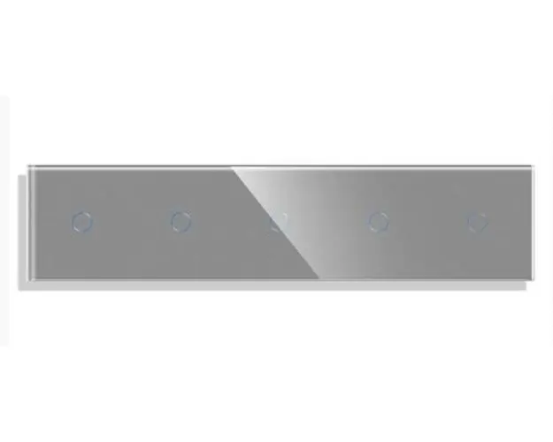 Panou 5 Intrerupatoare Simple cu Touch din Sticla LUXION (Gri)