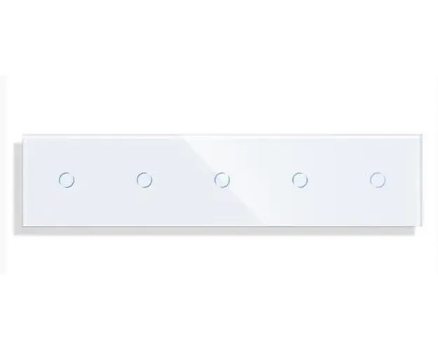 Panou 5 Intrerupatoare Simple cu Touch din Sticla LUXION (Alb)