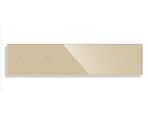 Panou 5 Intrerupatoare Simple cu Touch din Sticla LUXION (Auriu)