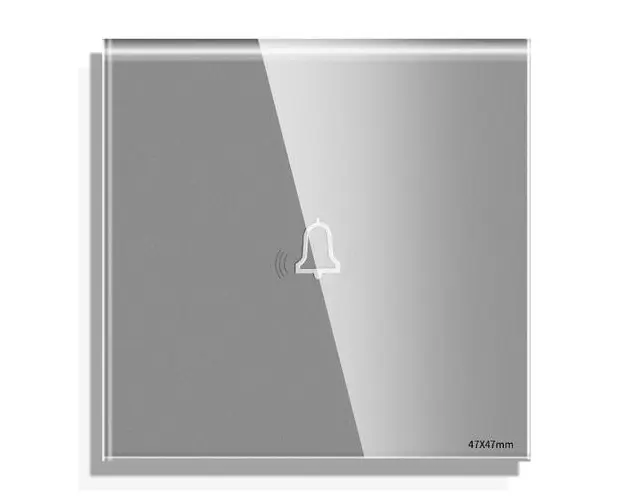 Panou Buton Sonerie cu Touch Mini din Sticla LUXION (Gri)