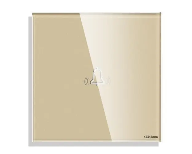 Panou Buton Sonerie cu Touch Mini din Sticla LUXION (Auriu)