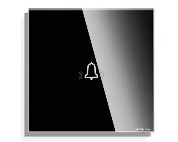 Panou Buton Sonerie cu Touch Mini din Sticla LUXION (Negru)