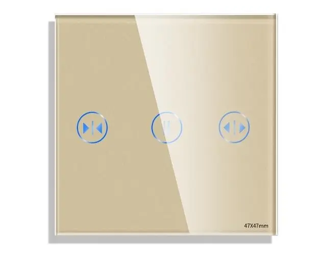 Panou Intrerupator Jaluzele cu Touch Mini din Sticla LUXION (Auriu)