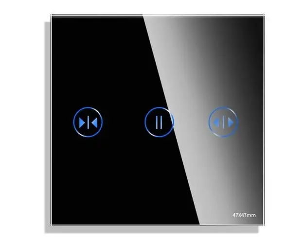 Panou Intrerupator Jaluzele cu Touch Mini din Sticla LUXION (Negru)