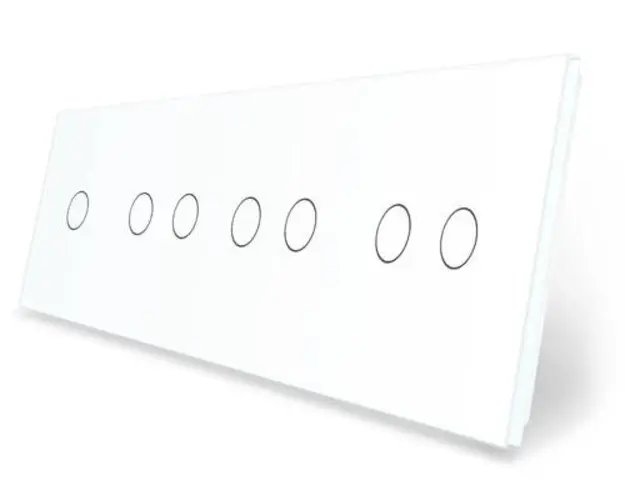 Panou intrerupator simplu + dublu + dublu + dublu cu touch LIVOLO din sticla (Alb)