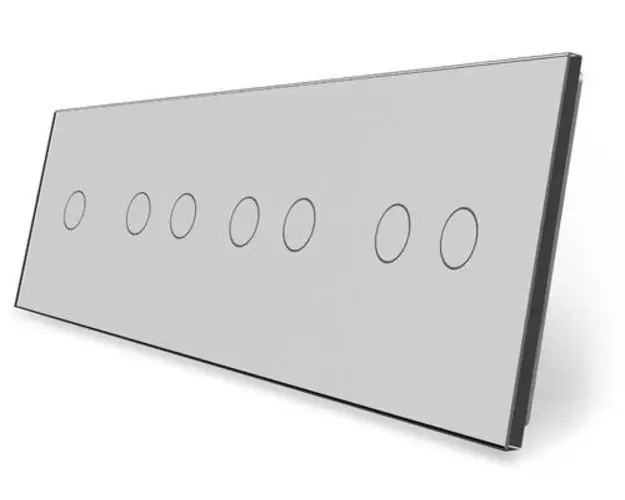 Panou intrerupator simplu + dublu + dublu + dublu cu touch LIVOLO din sticla (Gri)