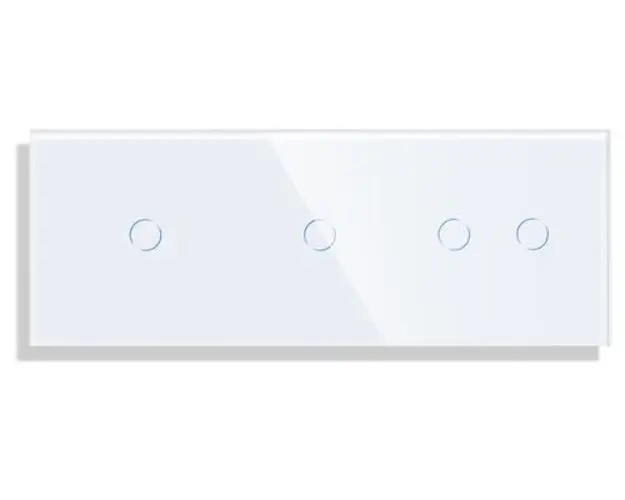 Panou Intrerupator Simplu + Simplu + Dublu cu Touch din Sticla LUXION (Alb)