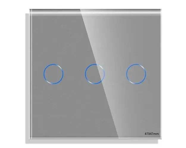 Panou Intrerupator Triplu cu Touch Mini din Sticla LUXION (Gri)