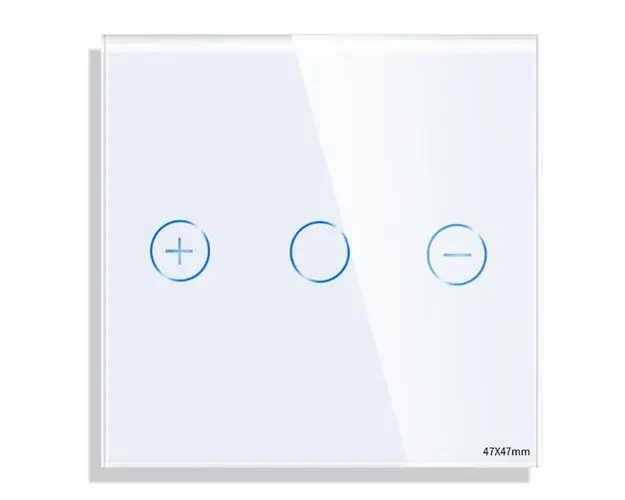 Panou Intrerupator Variator cu Touch Mini din Sticla LUXION (Alb)