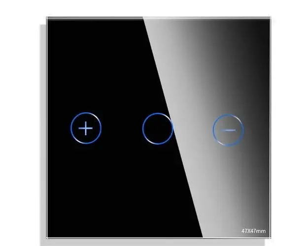 Panou Intrerupator Variator cu Touch Mini din Sticla LUXION (Negru)