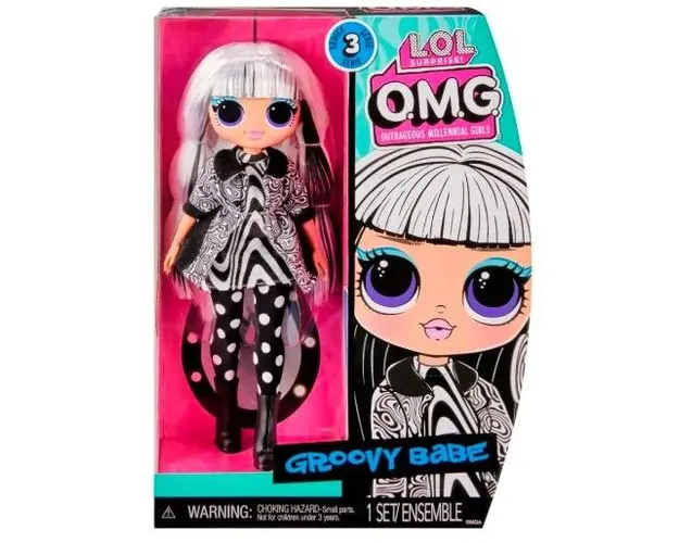 Papusa LOL Surprise OMG, Hos Doll, Seria 3, Groovy Babe, 588573EUC