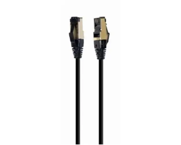 Patchcord Gembird PP8-LSZHCU-BK-0.25M, S/FTP, Cat8, 0.25m, Negru