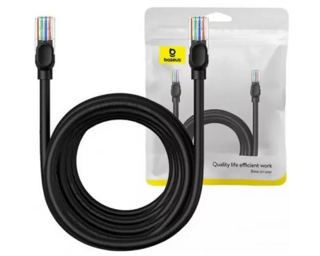 Patch Cord Baseus B00133206111-06, Cat5, UTP, 8m, Negru