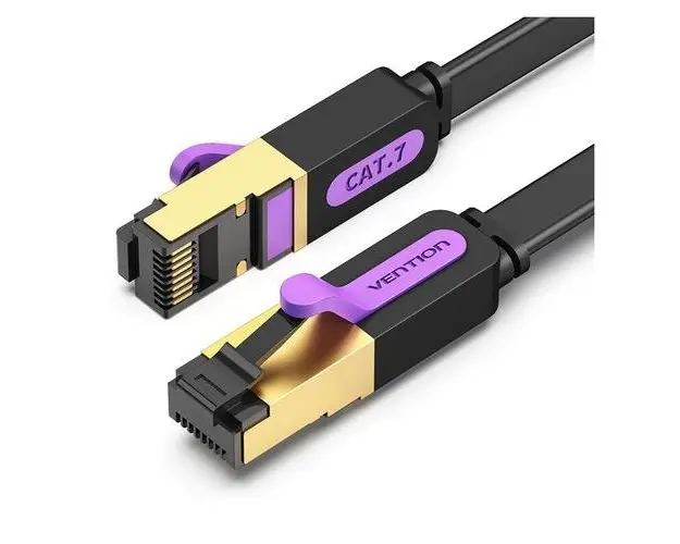 Patchcord plat FTP Cat.7 Vention, 0.5M, Negru 